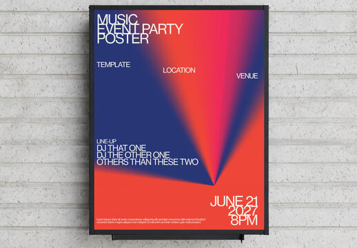 Electronic Music Event Summer Party Poster Template