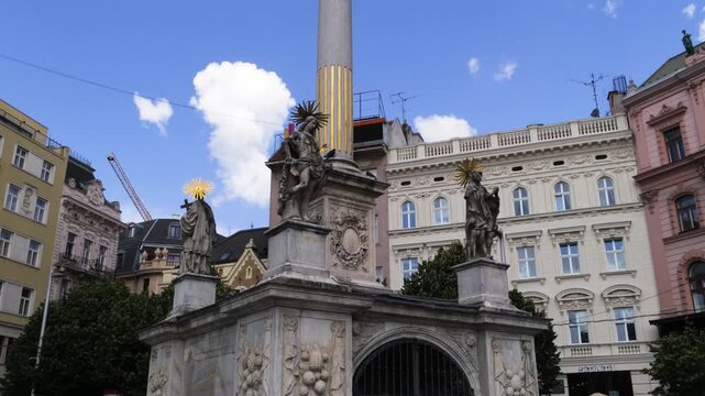 Column of the Virgin Mary at Freedom Square in Brno city, Czech Republic
