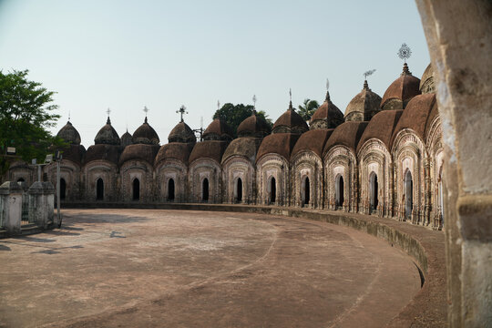 This place is named "108 Shiva Temples" because it consists of 108 Shiva temples. It is located in Kalna, in the Bardwan district of West Bengal.