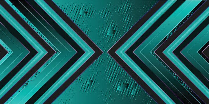 Symmetric turquoise and black triangle background pattern