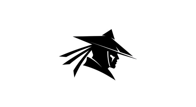 Silhouette of a warrior with a hat
