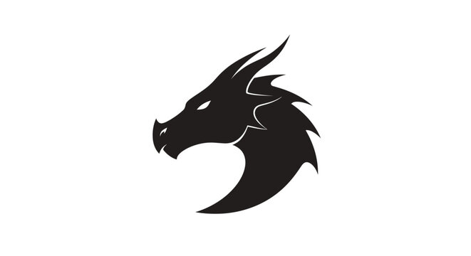 Dragon head silhouette against white