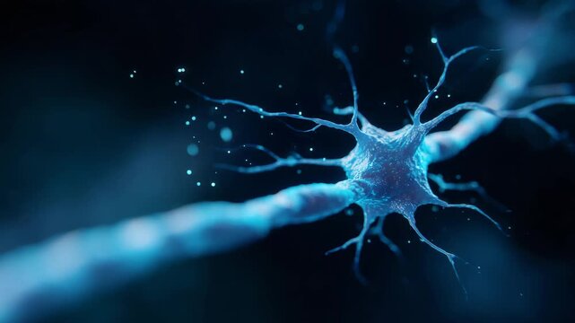 Futuristic microscopic neural network with purple nerve cells and pink signal lights, brain connectivity and neurology research background neural network, nerve cell, neuron struct