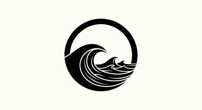 Ocean wave design within a circle