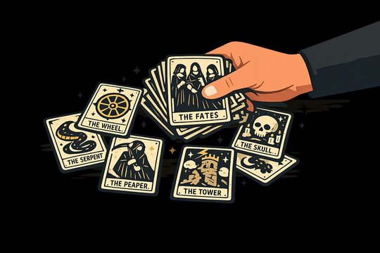A person's hand holding a deck of playing cards