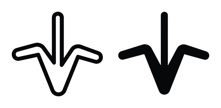 Down Arrow Icons, Directional Symbols, Navigation Cursors, Vector Graphics for UI Design and Web Elements