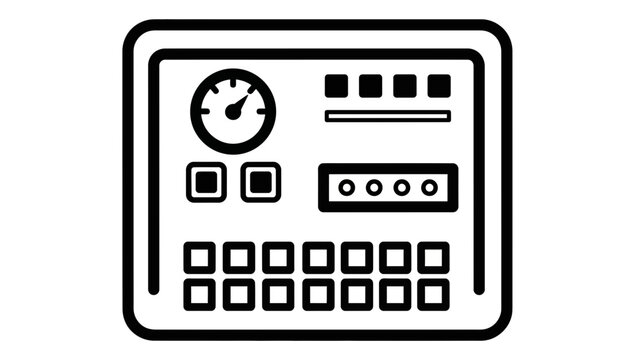 Control Panel Icon: Gauge, Buttons, Keyboard for Technology and Industry