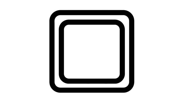 Minimalist Square Icon with Rounded Corners, Simple Geometric Shape, Outline Design