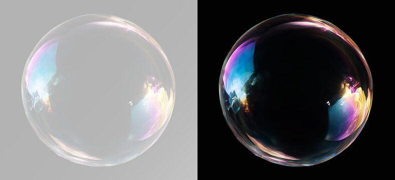 Abstract sphere shape with magical light reflections png