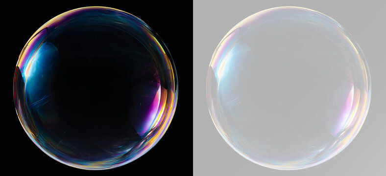 Abstract sphere shape with magical light reflections png