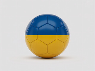Fototapeta premium Ukraine flag soccer ball, blue and yellow colors, sports symbol