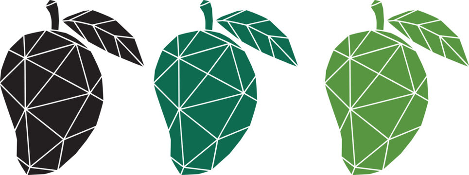 Geometric hop cones in black, green, and light green colors mango