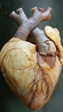 Close-up of a preserved human heart