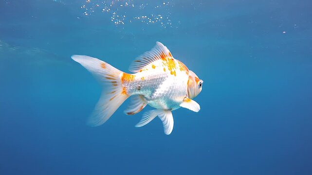 goldfish fish swimming in the ocean. AI generated from image