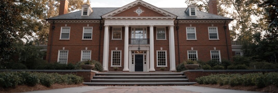 fraternity concept with frat house 