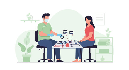Fototapeta premium Woman at Doctor's Appointment, Medical Check-up, Consultation, Healthcare Visit
