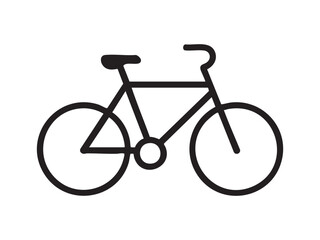 Fototapeta premium Bicycle icon silhouette for sports and fitness simple minimalist bike design element isolated black.