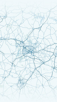 Modern minimalist vector map of Raleigh, North Carolina, USA. High-quality scalable illustration of Raleigh city grid, Research Triangle area, and highway infrastructure for posters and design.