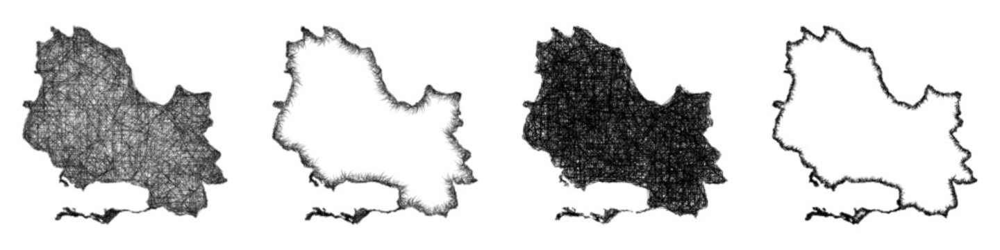 Sketch Saint Andrew (Jamaica) outline map design set
