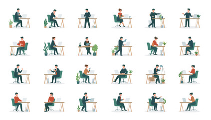 Fototapeta premium People sitting at desks working.