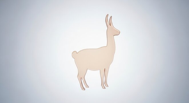 White llama standing alone profile view.