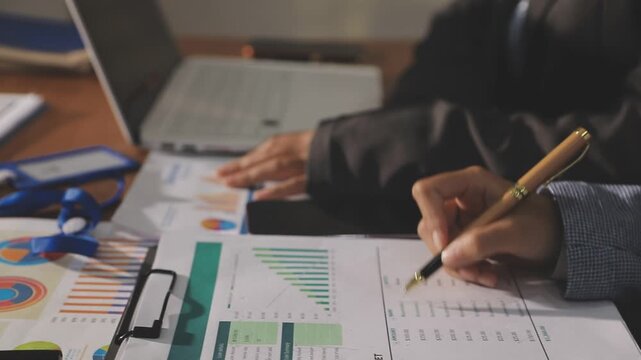 Business data dashboard provide business intelligence analytic for marketing strategy planning brisk with big data set to analyze customer demands and foreseeing business future