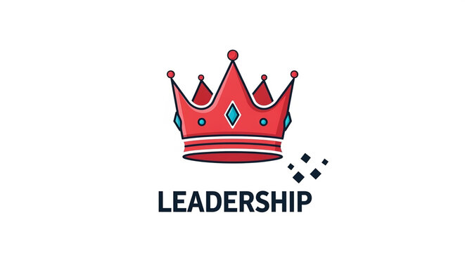 Red royal crown icon representing leadership and success in business