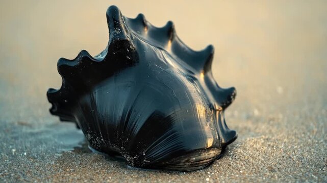 Beautiful Black Seashell Found on the Beach