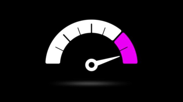 Speedometer design with the top speed in purple on a black background.