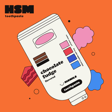 Chocolate Toothpaste Packaging Dental Care Fudge Flavor Branding Design Vector