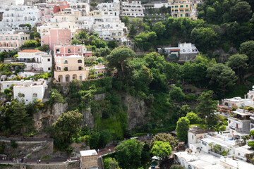Fototapeta premium Beautiful view of picturesque terraces of Positano in Italy