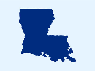 Obraz premium Doodle-style illustration of the Louisiana state map, featuring the recognizable shape of Louisiana in a simple, hand-drawn design.
