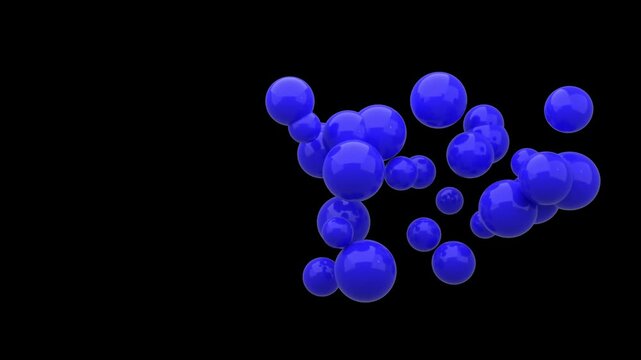 many different soft balls colliding in the center or the screen or on the wall, Ideal for logo reveal or product reveal