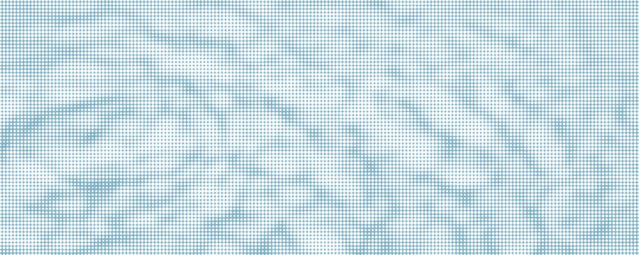 Blue halftone water surface with ripple waves and sunlight reflection. Ocean, sea or pool water top view with dot retro photocopy and comic bitmap texture. Halftone summer backdrop. Collage vector bg