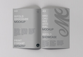 Realistic Bifold Brochure Presentation Mockup