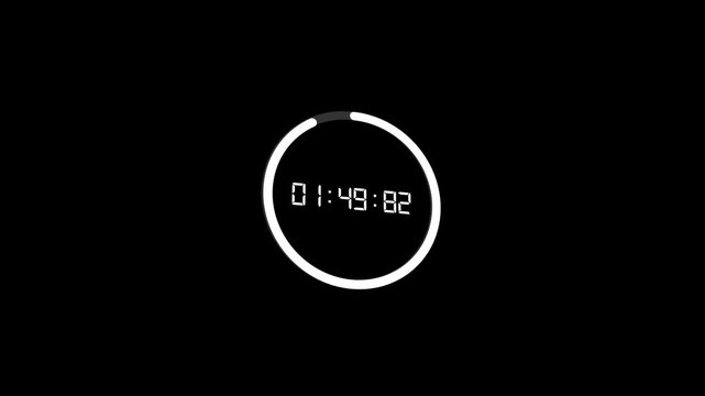 2 minutes countdown timer 3d animation in 1 minute on transparent background, two minutes countdown video with alpha channel , 2 min countdown 4k video