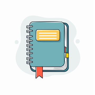 Spiral Notebook with Bookmark and Label