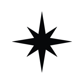 Compass rose silhouette navigation icon