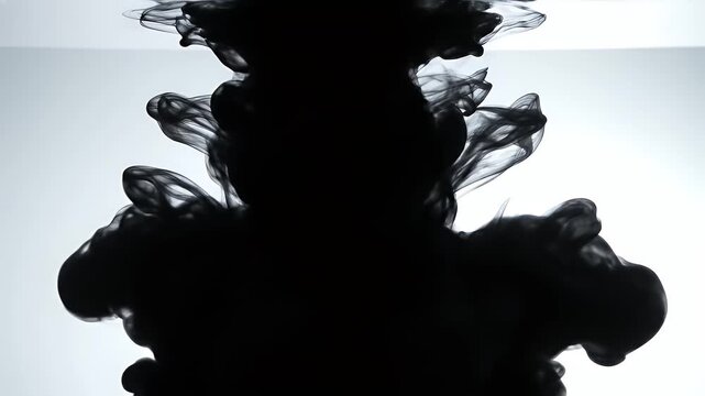 A striking image captures the mesmerizing diffusion of black ink spreading and swirling within clear water, creating an abstract and artistic visual.