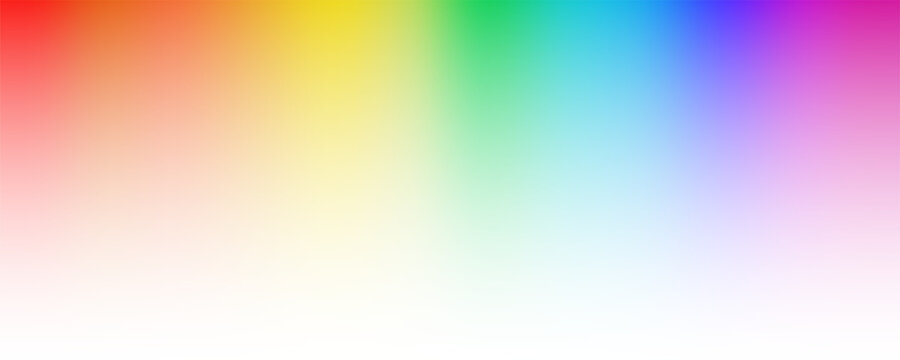 Rainbow RGB gradient white transparebt background. Sun light ultraviolet spectrum. Dynamic abstract with with blurred bright rainbow gradient curve. Vector illustration