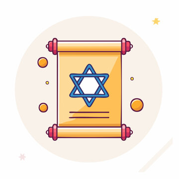 Torah Scroll with Star of David Icon