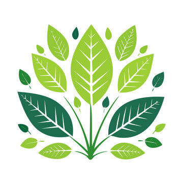 Stylized Green Leaves Emblem