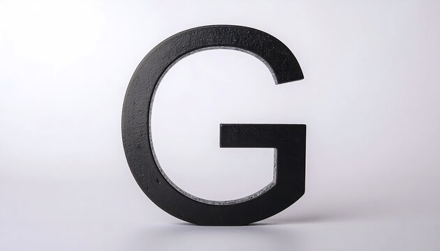 Black letter G isolated on white background.