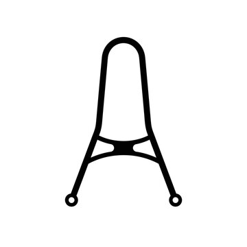 Motorcycle sissy bar icon in black silhouette style on a clean white background