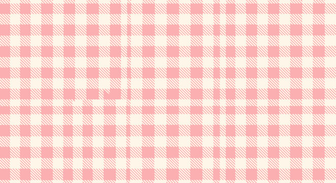 pink gingham plaid pattern creating a soft seamless background perfect for rustic fabric texture or charming checked design projects.