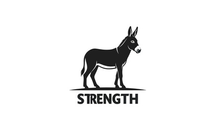 Fototapeta premium Donkey Silhouette Symbolizing Strength and Resilience