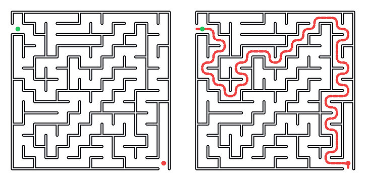 geometric labyrinth, top-down view, brain training