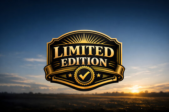 Vintage Vector Style Badge with "LIMITED EDITION" Elegant Text and Seal Icon