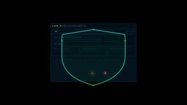 Digital security shield for software interface. Suitable for cybersecurity, technology, data protection concepts in graphic design projects.