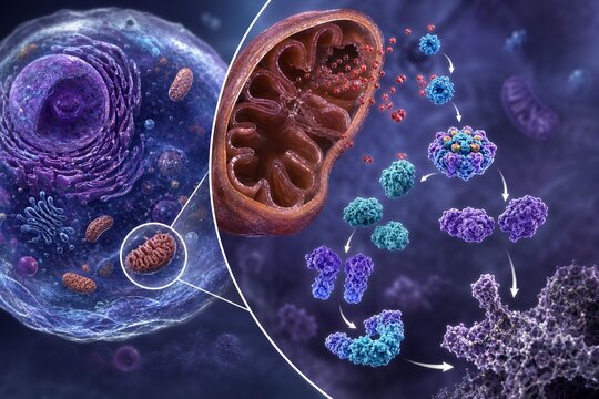 Detailed apoptosis pathway diagram showing momp, cytochrome c release, apoptosome formation, and caspase cascade activation for programmed cell death